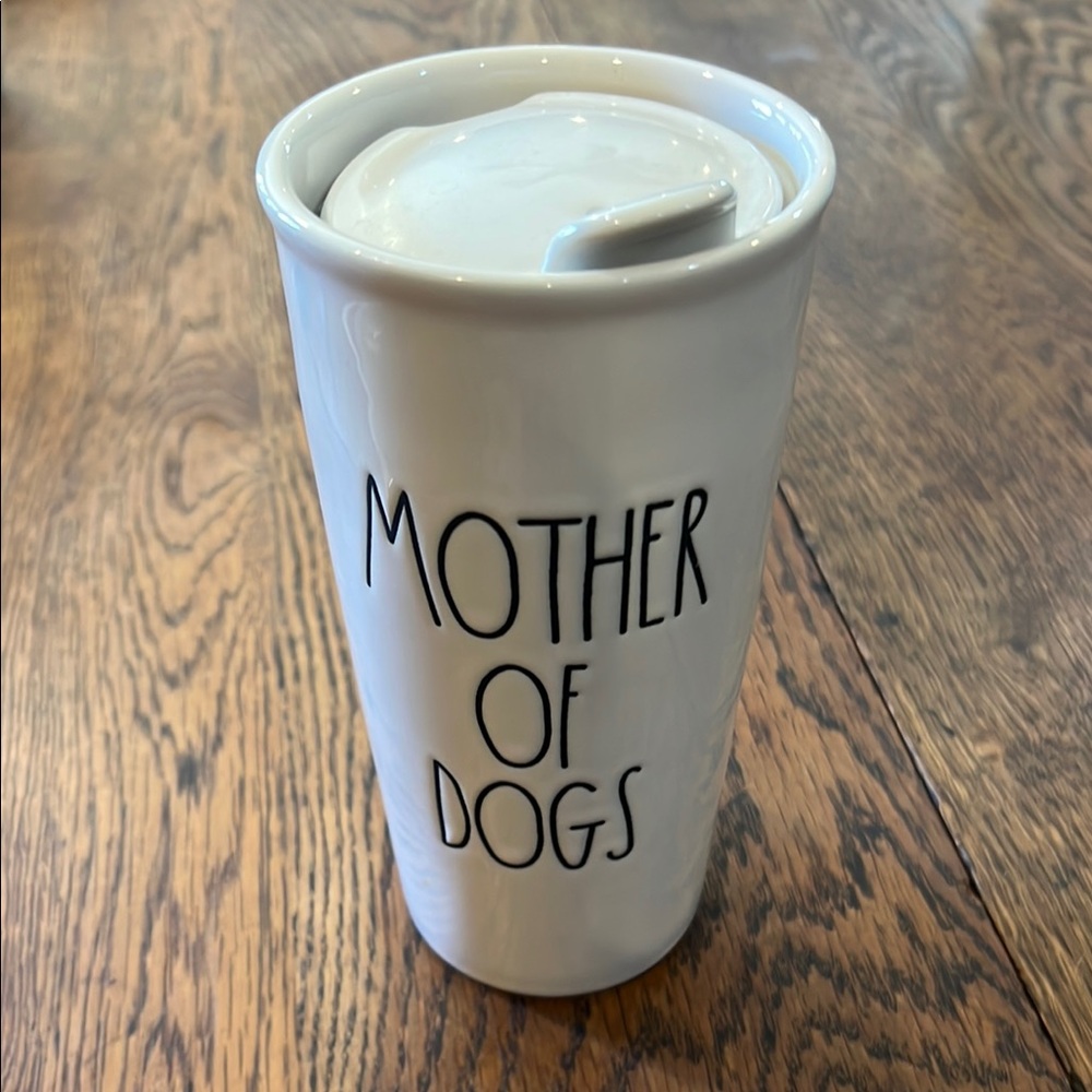 Rae Dunn White Ceramic Coffee Tumbler